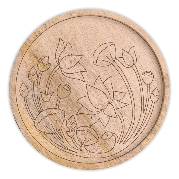Pichwai Lotus Pre Marked Wall Plate - Image 4