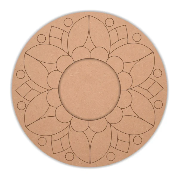 Pre Marked Round Mandala Tea Light Holder - Image 2